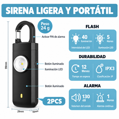 Alarma Personal – Sonido + Flash